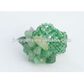 Green Aventurine Chip Stone Stretch Seed Perles de verre Ring